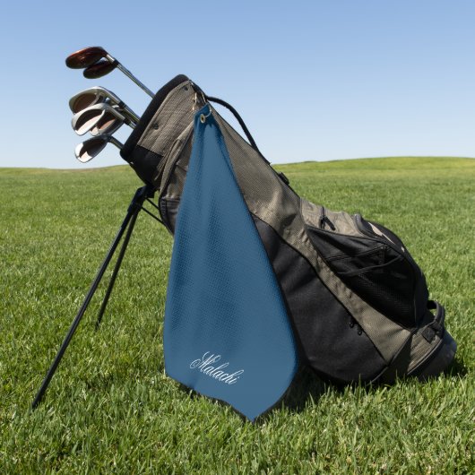 Serviette de golf personnalisée bleu marine avec n (Vert)