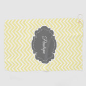 Serviette de golf personnalisée Chevron jaune (Horizontal)