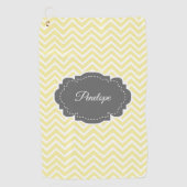 Serviette de golf personnalisée Chevron jaune (Devant)