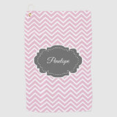 Serviette de golf personnalisée Chevron rose (Devant)