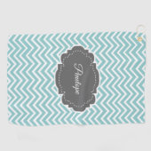 Serviette de golf personnalisée Chevron turquoise (Horizontal)
