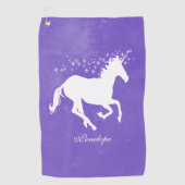 Serviette de golf personnalisée de Purple Unicorn (Devant)