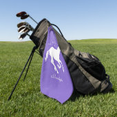 Serviette de golf personnalisée de Purple Unicorn (Vert)