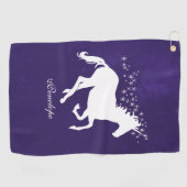 Serviette de golf personnalisée de Purple Unicorn (Horizontal)