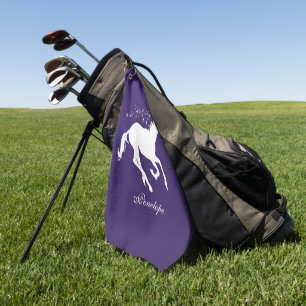Serviette de golf personnalisée de Purple Unicorn