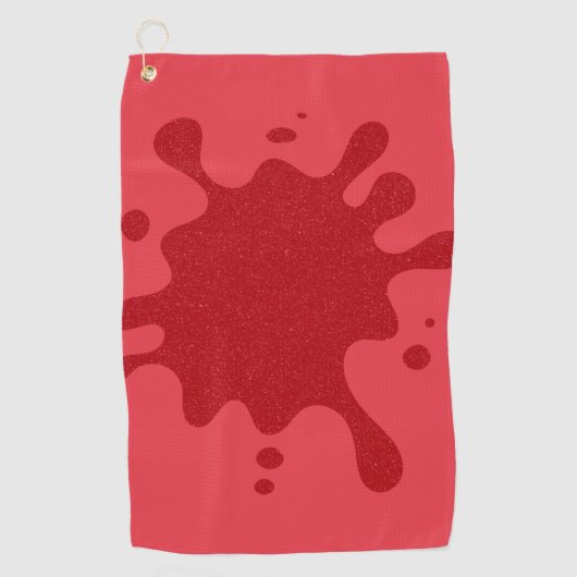 Serviette de golf personnalisée - Éclaboussure rou (Devant)