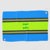 Serviette de golf personnalisée en bleu et en citr (Horizontal)
