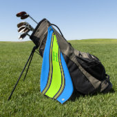 Serviette de golf personnalisée en bleu et en citr (Vert)