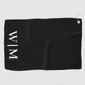 Serviette de golf personnalisée en noir et blanc (Horizontal)
