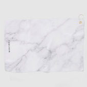 Serviette de golf personnalisée Faux Marbre blanc (Horizontal)