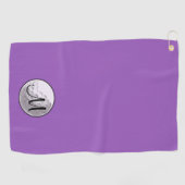 Serviette de golf personnalisée monogramme violet (Horizontal)