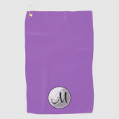 Serviette de golf personnalisée monogramme violet (Devant)