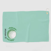 Serviette de golf personnalisée - Nom et logo pers (Horizontal)