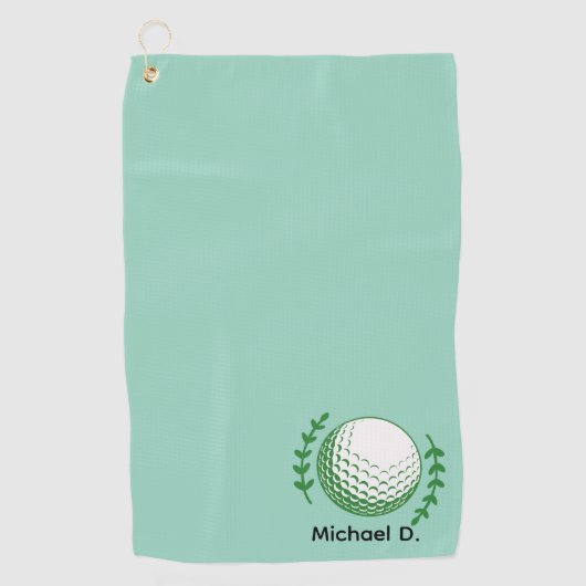 Serviette de golf personnalisée - Nom et logo pers (Devant)