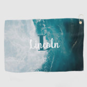 Serviette de golf personnalisée - Nom ou Initiales (Horizontal)