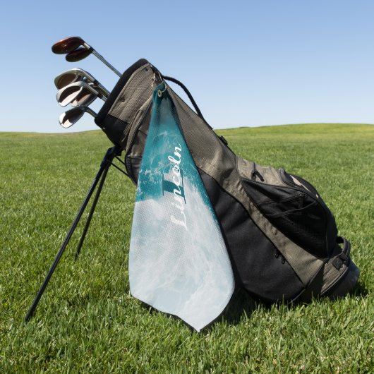 Serviette de golf personnalisée - Nom ou Initiales (Vert)