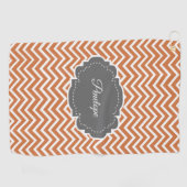 Serviette de golf personnalisée Orange Chevron (Horizontal)
