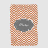 Serviette de golf personnalisée Orange Chevron (Devant)