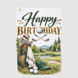 Serviette de golf personnalisée pour anniversaire