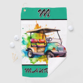 Serviette de golf personnalisée pour dames (En situation)