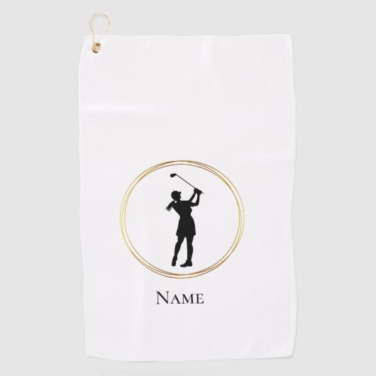 Serviette de golf personnalisée pour femme Golfer  (Devant)