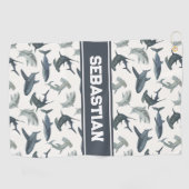 Serviette de golf personnalisée pour requin | Requ (Horizontal)