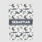 Serviette de golf personnalisée pour requin | Requ (Devant)