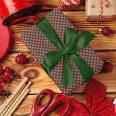 Serviette de golf personnalisée Red Green Plaid Ta