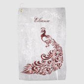 Serviette de golf personnalisée Red Peacock (Devant)