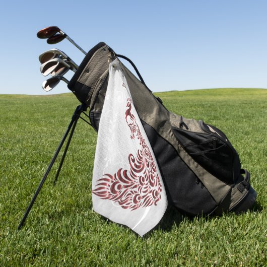 Serviette de golf personnalisée Red Peacock (Vert)
