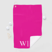 Serviette de golf personnalisée rose et blanc chau (En situation)