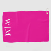 Serviette de golf personnalisée rose et blanc chau (Horizontal)