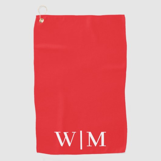 Serviette de golf personnalisée rouge et blanc (Devant)