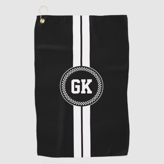Serviette de golf personnalisée Stripe cadeau de g (Devant)