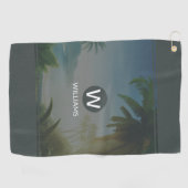 Serviette de golf personnalisée Tropical (Horizontal)