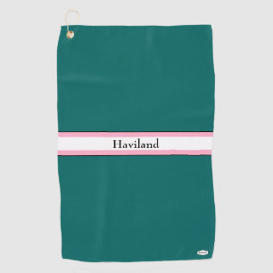 Serviette de golf personnalisée turquoise verte e