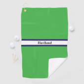 Serviette de golf personnalisée verte HAMbWG (En situation)