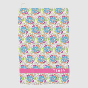 Serviette De Golf Personnalisées Boho Chic Flower Ladies