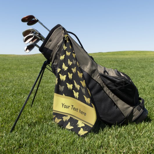 Serviette De Golf personnalisées, modèles, papillons, papillons, (Vert)