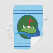 Serviette De Golf Personnaliser Bleu (En situation)