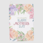 Serviette De Golf Personnaliser Four Flowers Aquarelle Fête des mère (Devant)