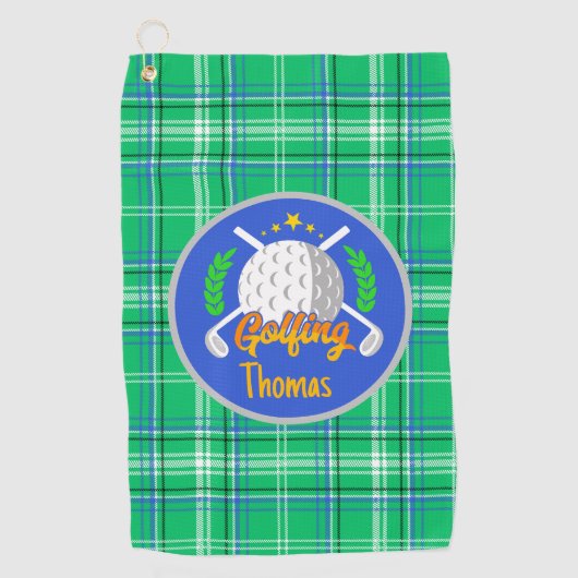 Serviette De Golf Personnaliser Golf Green (Devant)