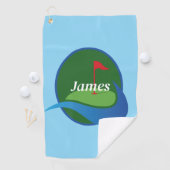 Serviette De Golf Personnaliser le bleu (En situation)