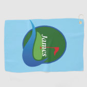 Serviette De Golf Personnaliser le bleu (Horizontal)