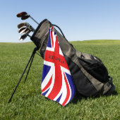 Serviette De Golf Personnaliser le drapeau britannique (Vert)