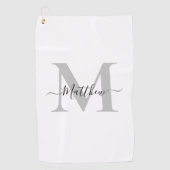 Serviette De Golf Personnaliser le nom initial du monogramme (Devant)