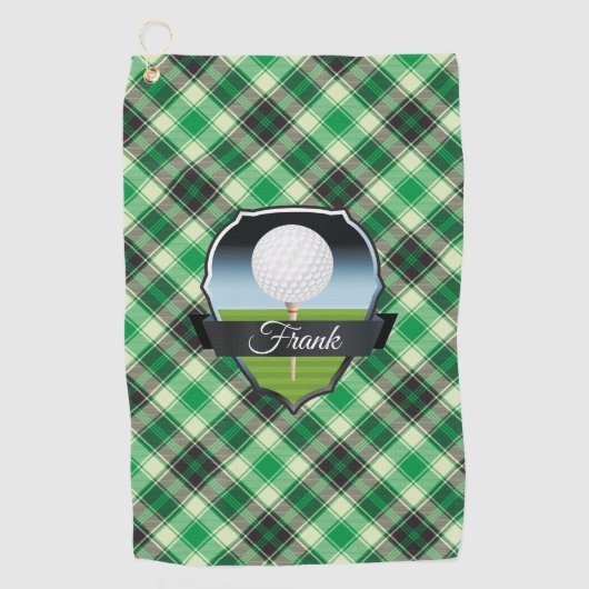 Serviette De Golf Personnaliser Vert (Devant)