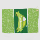 Serviette De Golf Personnaliser Vert  (Horizontal)