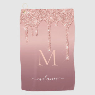 Serviette De Golf Personnaliser Votre Nom Lettre Rose Gold Golf Towe