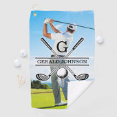 Serviette De Golf Personnalisez votre image Golf Monogramme Design (En situation)